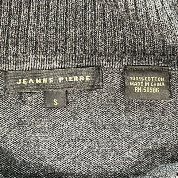 Jeanne Pierre Zip Cowl Neck Tunic Sweater Gray Front Pockets Sz S - Picture 7 of 11